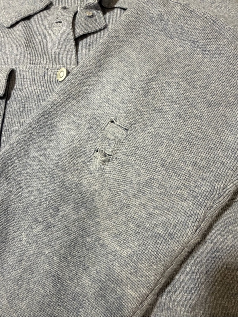 Mable blue long sleeve distressed jacket sweater size small‎ - Picture 5 of 12